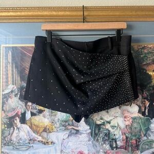 The Attico Black Studded Shorts